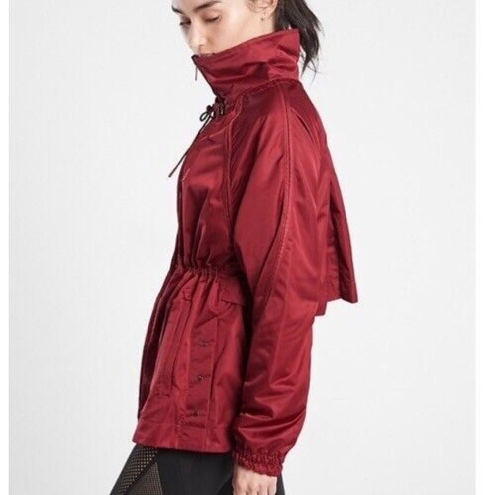 ATHLETA ESCAPE JACKET‎ Canyon Red Women Small Snap Sides Zip